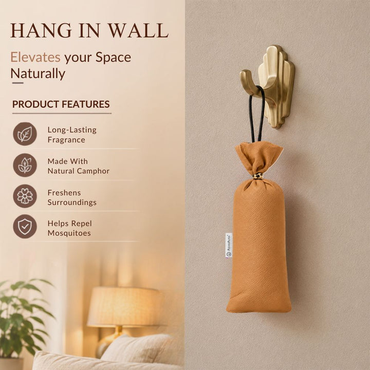 Royal Oud Camphor Air Freshener Pouch | Long-Lasting Camphor Fragrance for Car, Wardrobe, Office, Drawers, Travel Bag & Bathroom | Odour Control & Home Freshener | 1 Pouch