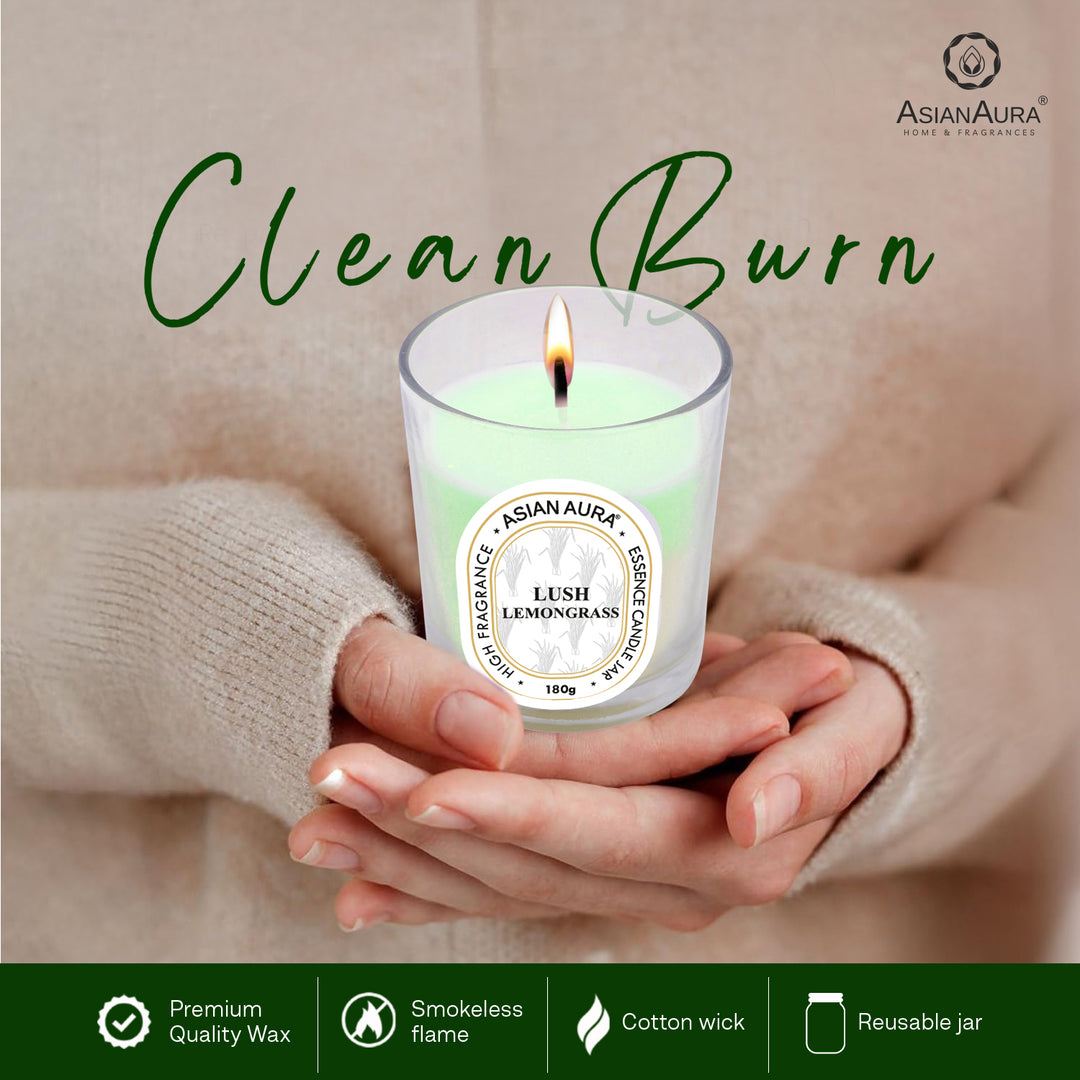 Jar Candle with Wooden Lid - Lush Lemongrass