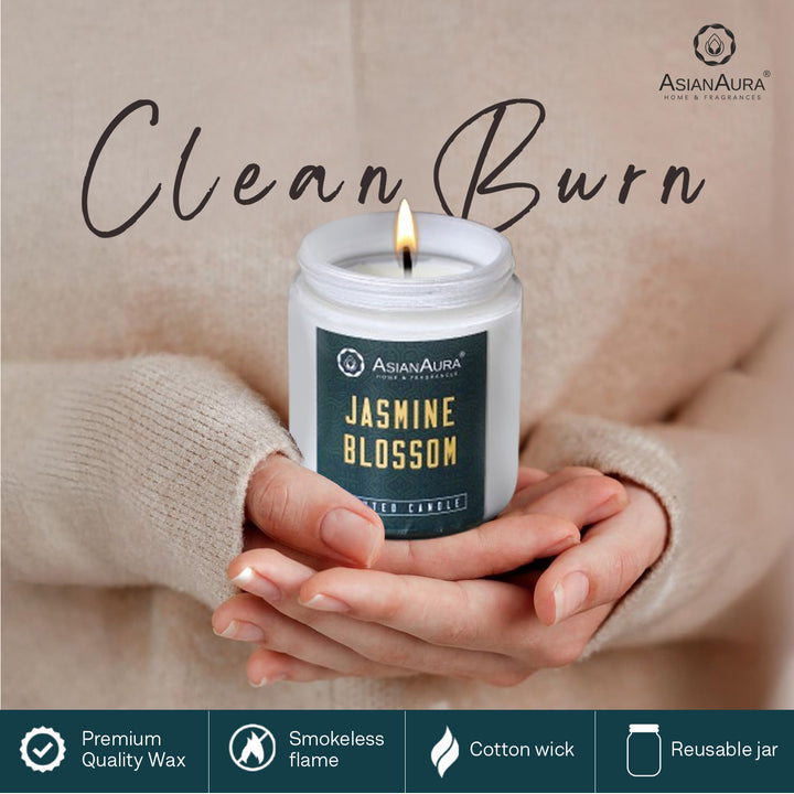 White Screw Jar Candle - Jasmine Blossom