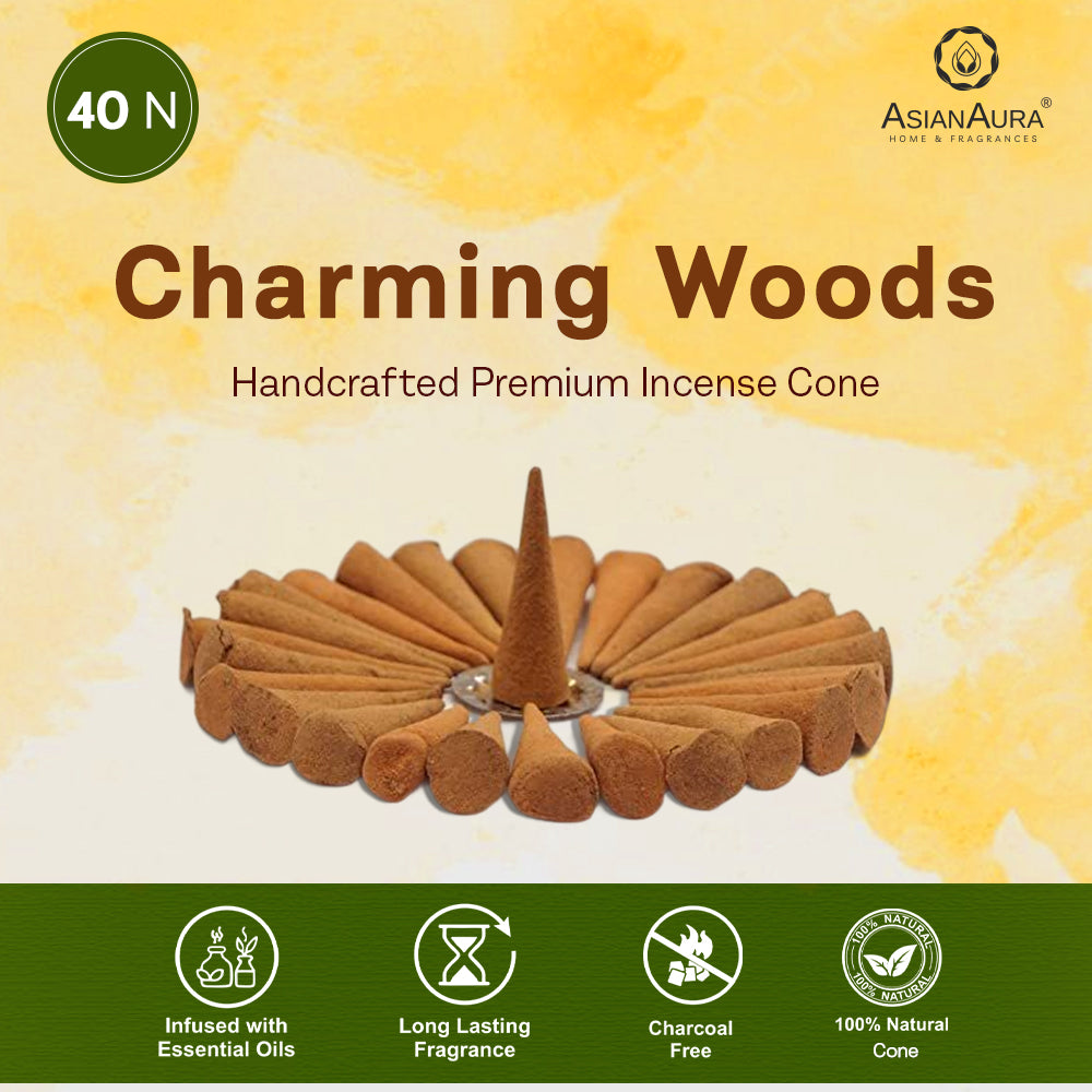 Premium Incense Cones - Charming Woods (40N)