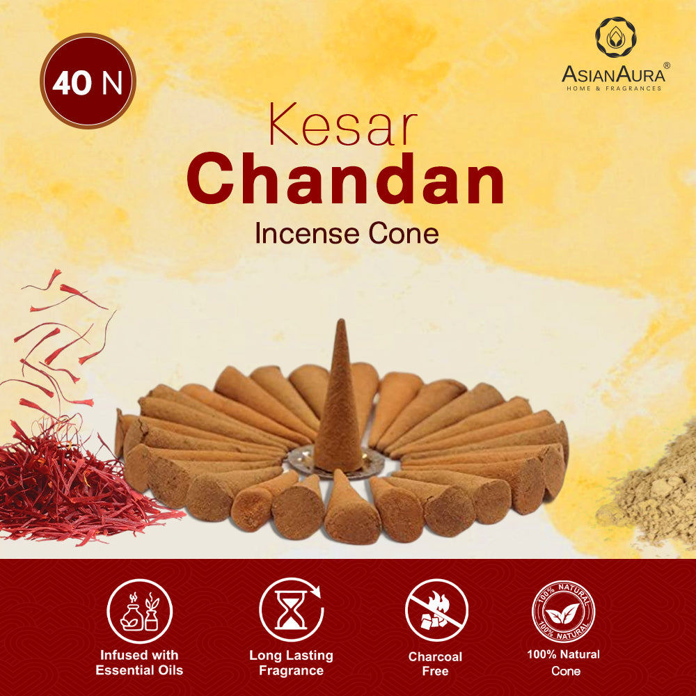 Premium Incense Cones -Kesar Chandan (40N)
