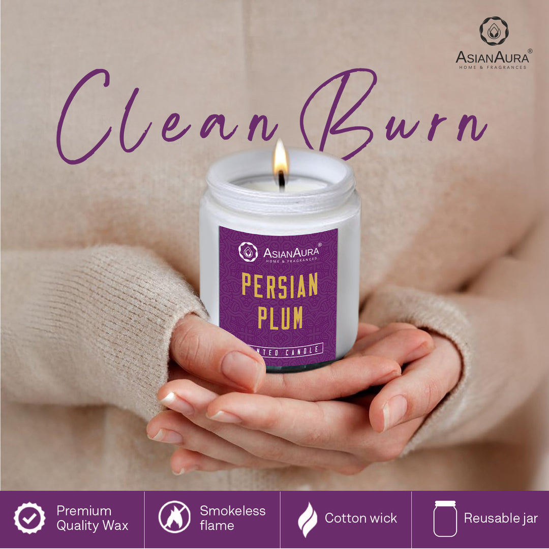 White Screw Jar Candle - Persian Plum