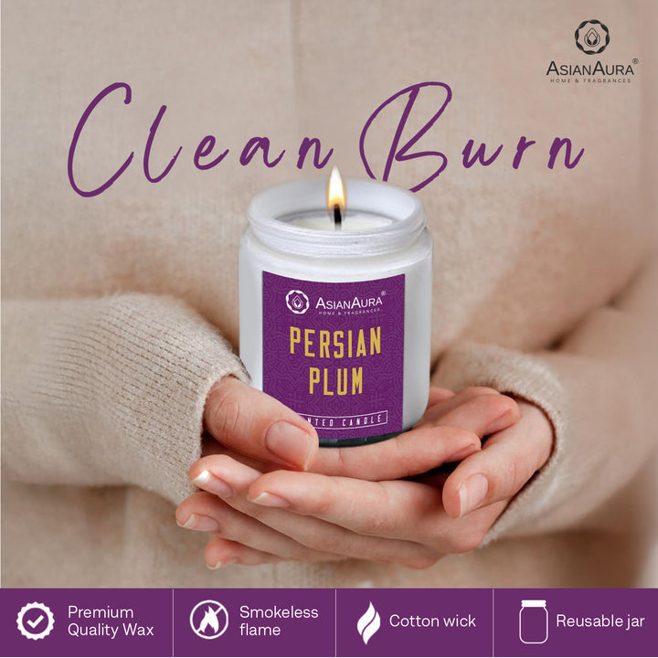 White Screw Jar Candle - Persian Plum