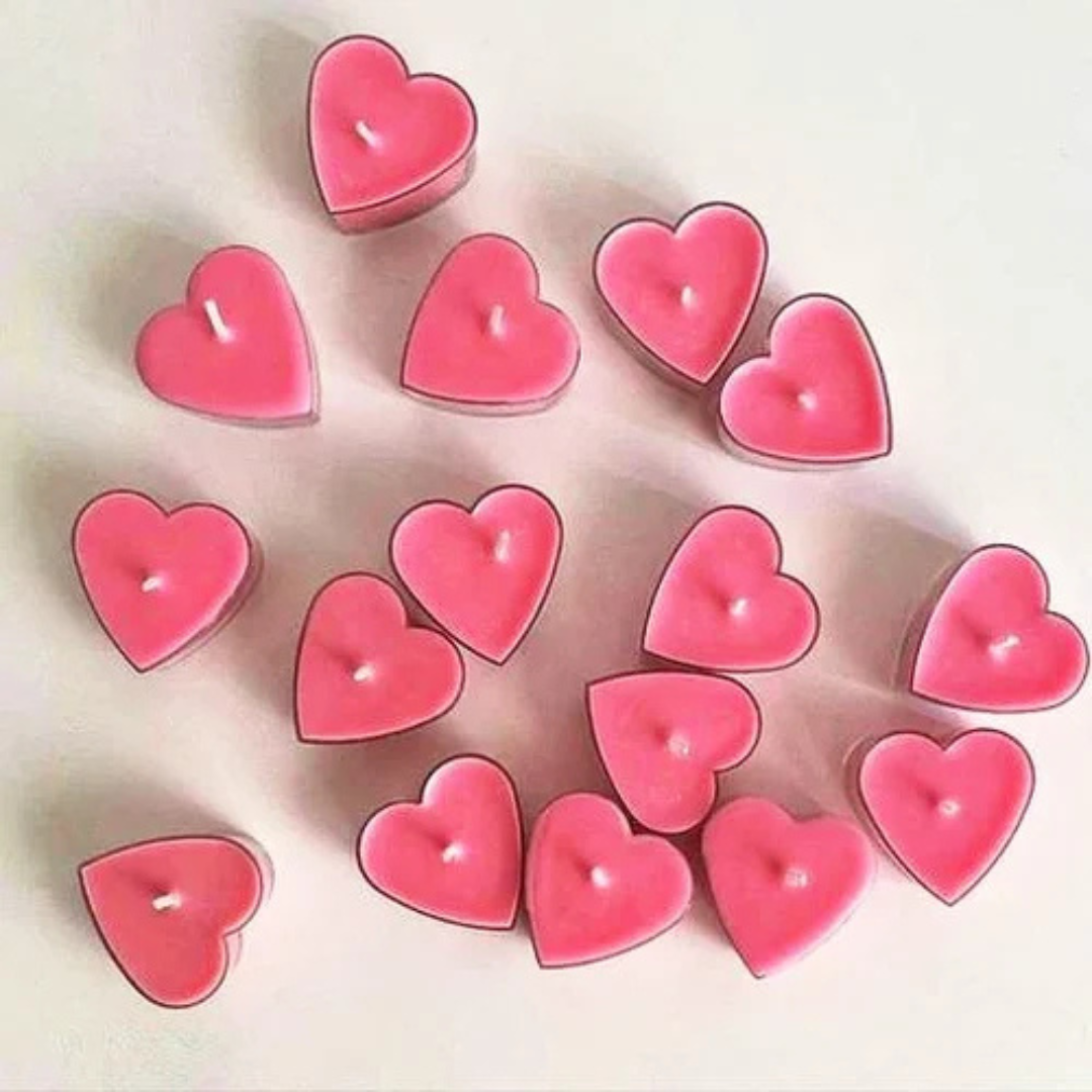 Heart Shaped Acrylic T-Light Candle (Pack of 20)