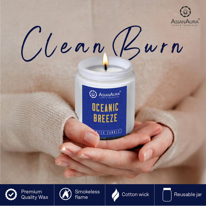 White Screw Jar Candle - Oceanic Breeze
