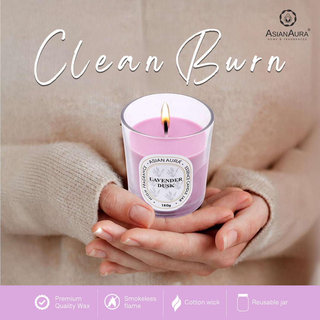 Jar Candle with Wooden Lid - Lavender Dusk