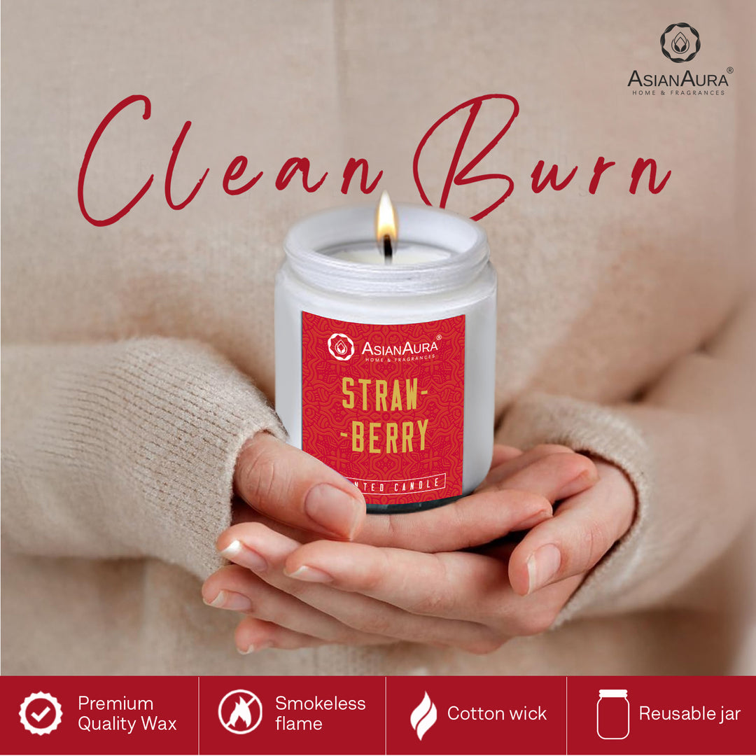 White Screw Jar Candle - Strawberry
