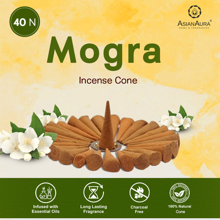 Premium Incense Cones - Mogra Phool (40N)