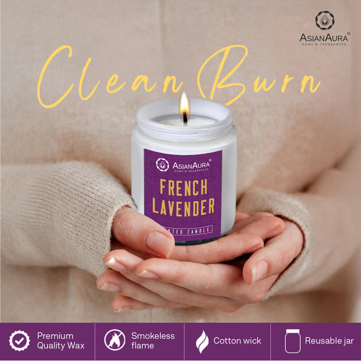 White Screw Jar Candle - French Lavender
