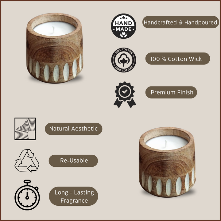 Scented Wooden Candle - Vanilla Fragrance