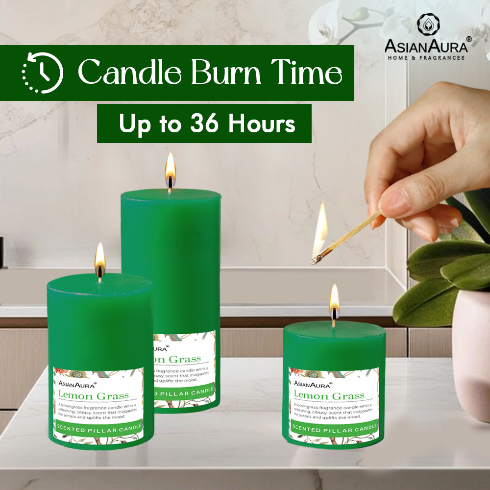 Lemongrass Pillar Candle (Pack of 3)