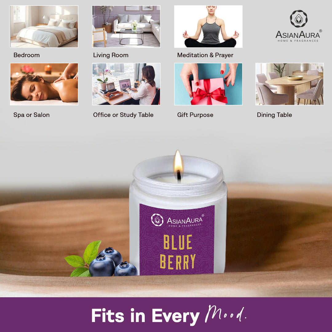 White Screw Jar Candle - Blue Berry