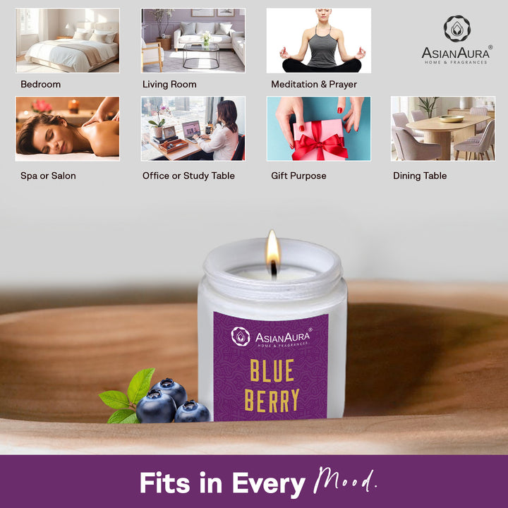 White Screw Jar Candle - Blue Berry