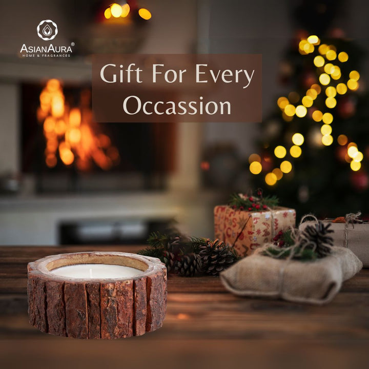 Scented Wooden Log Candle - Vanilla Fragrance