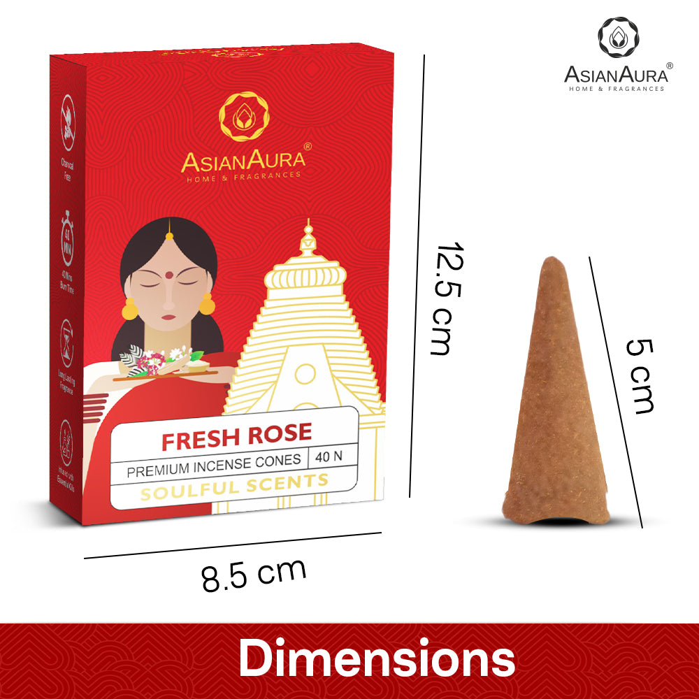Premium Incense Cones - Fresh Rose (40N)