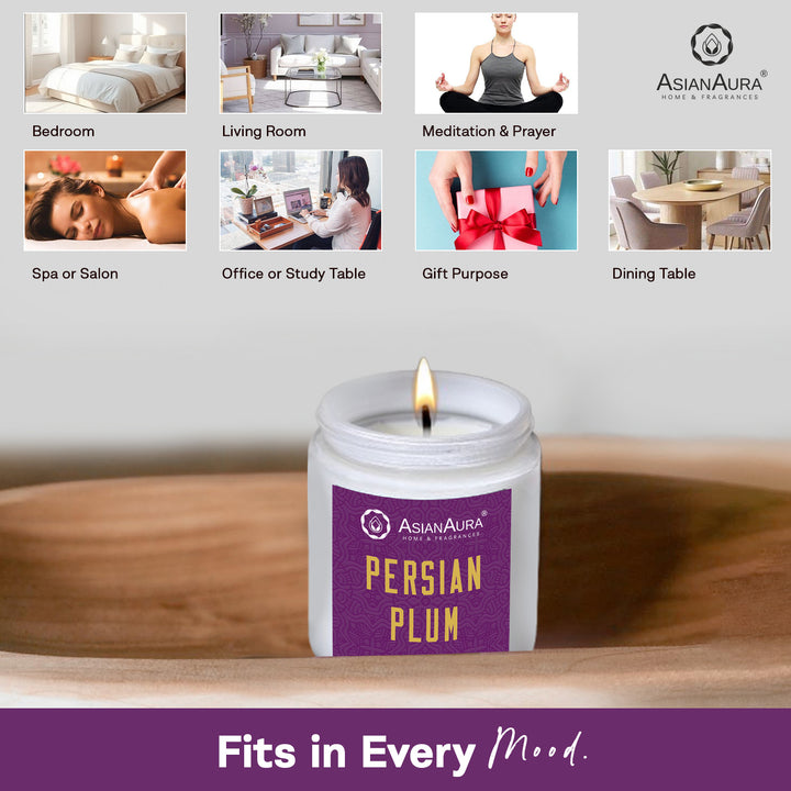 White Screw Jar Candle - Persian Plum