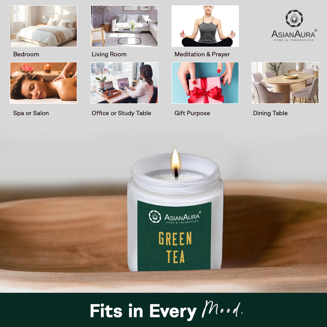 White Screw Jar Candle - Green Tea