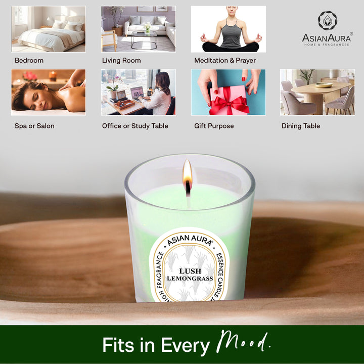 Jar Candle with Wooden Lid - Lush Lemongrass