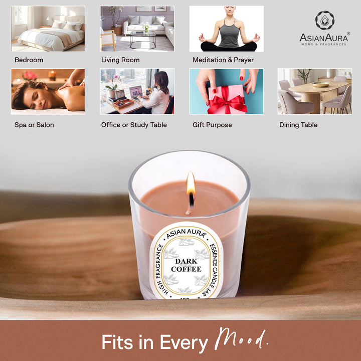 Jar Candle with Wooden Lid - Dark Coffee