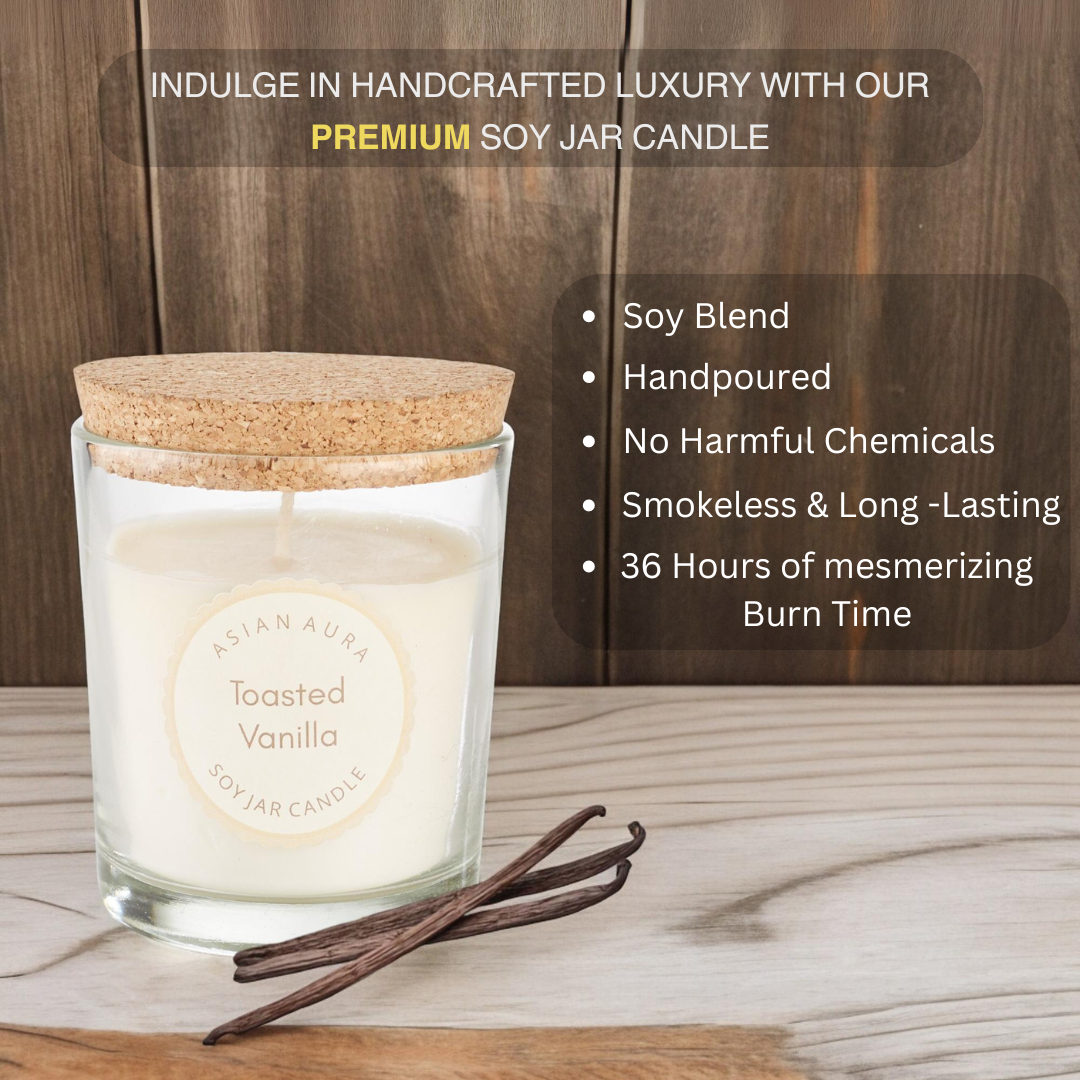 Toasted Vanilla Glass Jar Candle