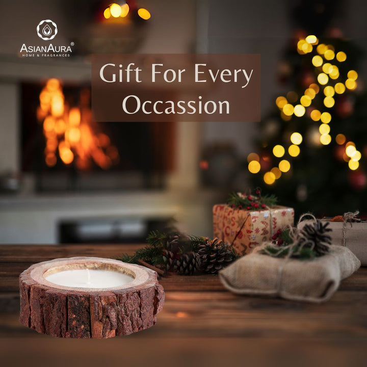 Scented Wooden Log Candle - Vanilla Fragrance