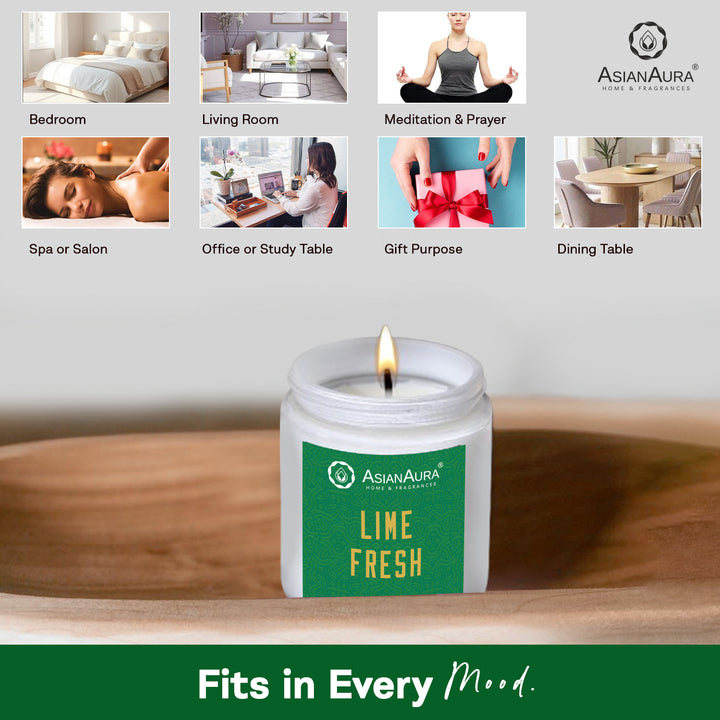 White Screw Jar Candle - Lime Fresh