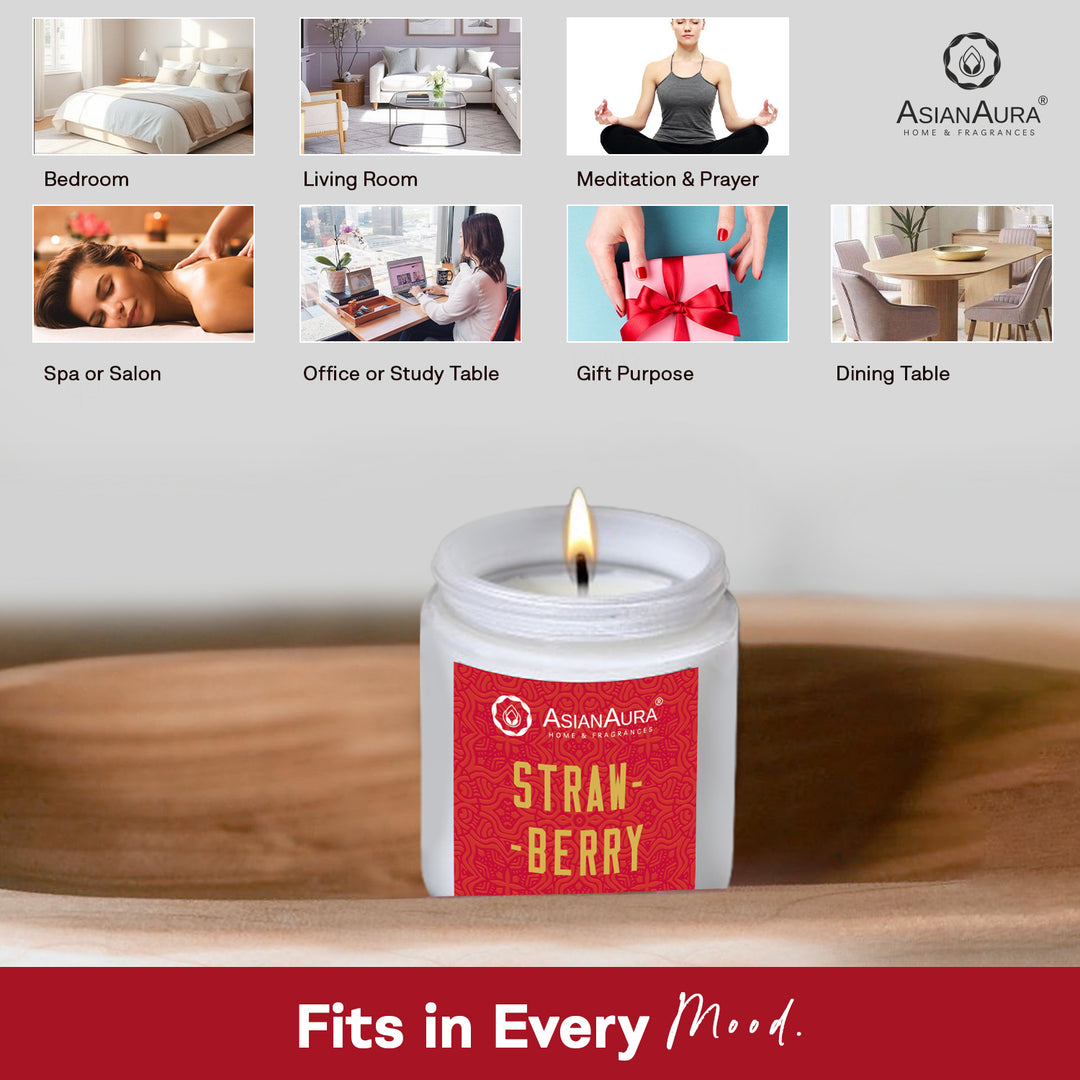 White Screw Jar Candle - Strawberry
