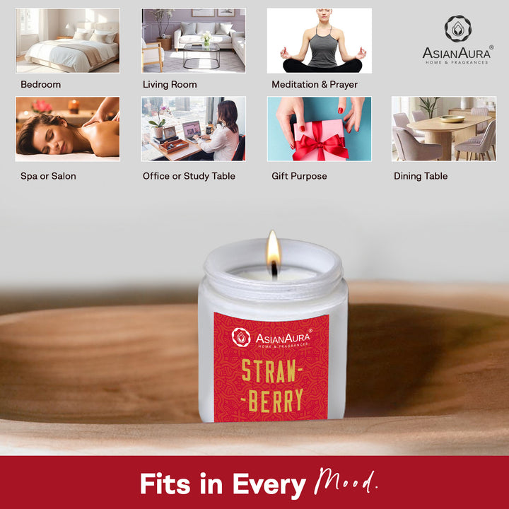 White Screw Jar Candle - Strawberry