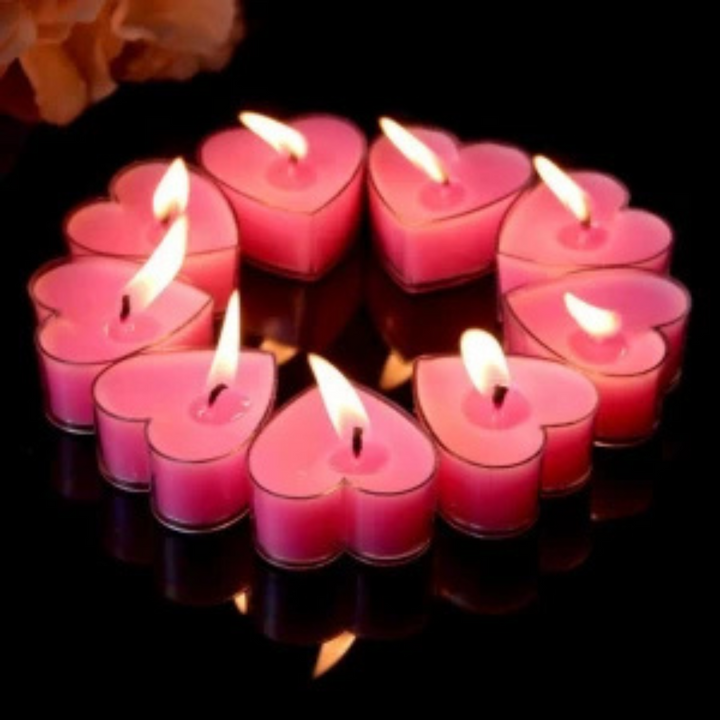 Heart Shaped Acrylic T-Light Candle (Pack of 20)