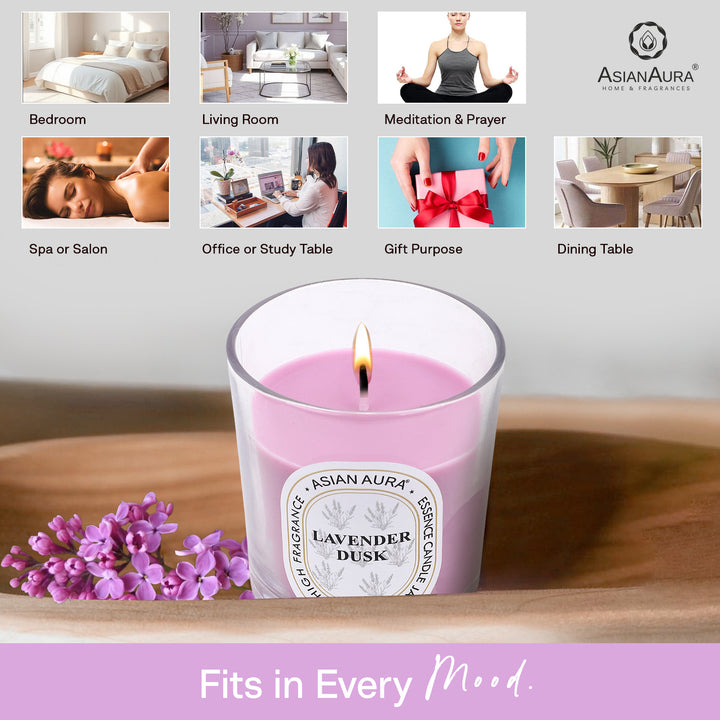 Jar Candle with Wooden Lid - Lavender Dusk