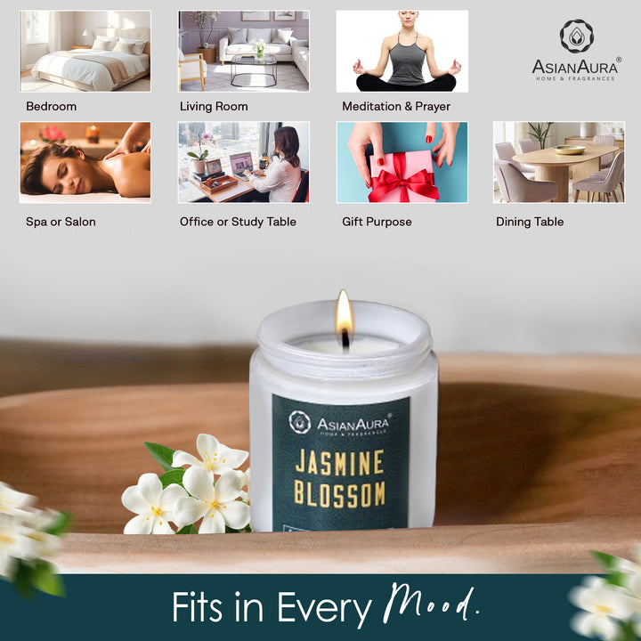 White Screw Jar Candle - Jasmine Blossom