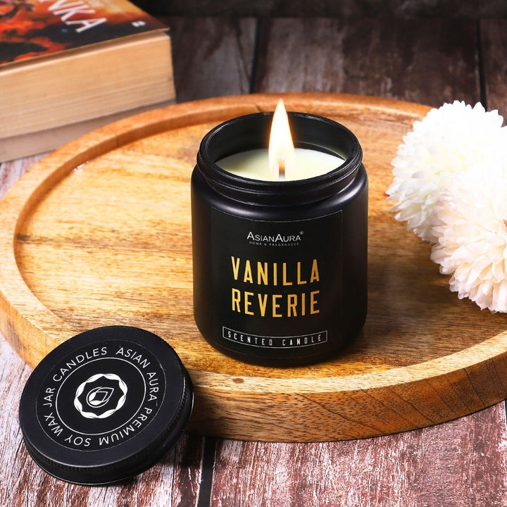 Black Screw Jar Candle - Vanilla Reverie