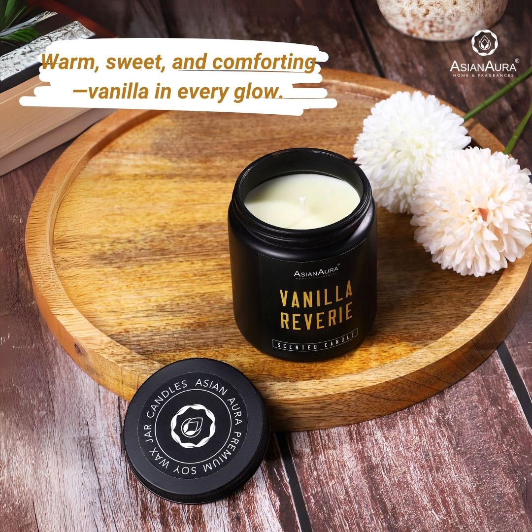 Black Screw Jar Candle - Vanilla Reverie