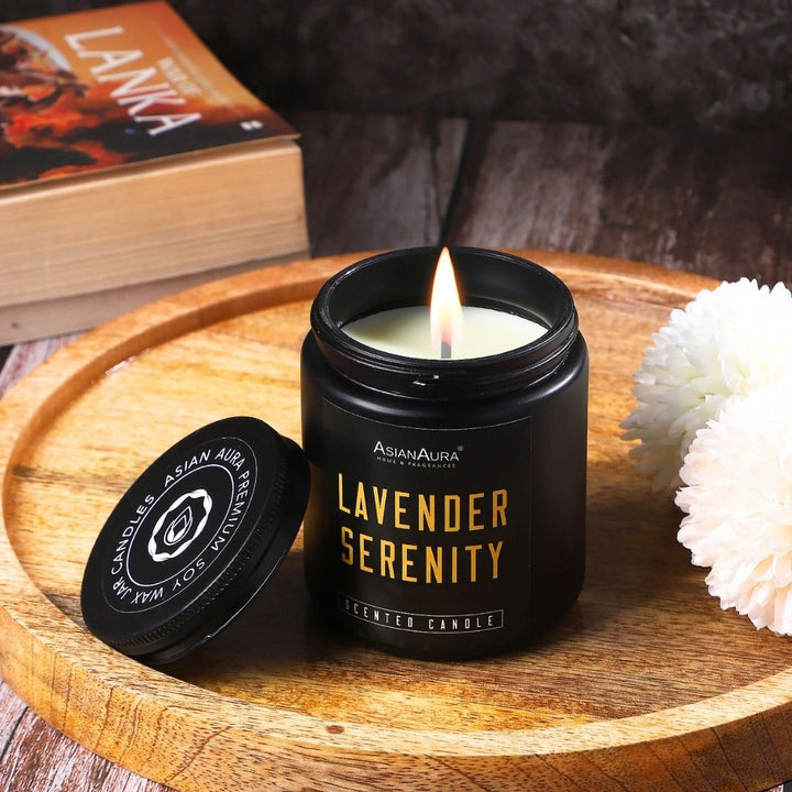 Black Screw Jar Candle - Lavender Serenity