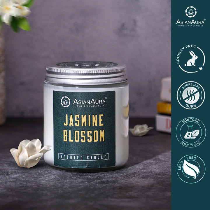 White Screw Jar Candle - Jasmine Blossom