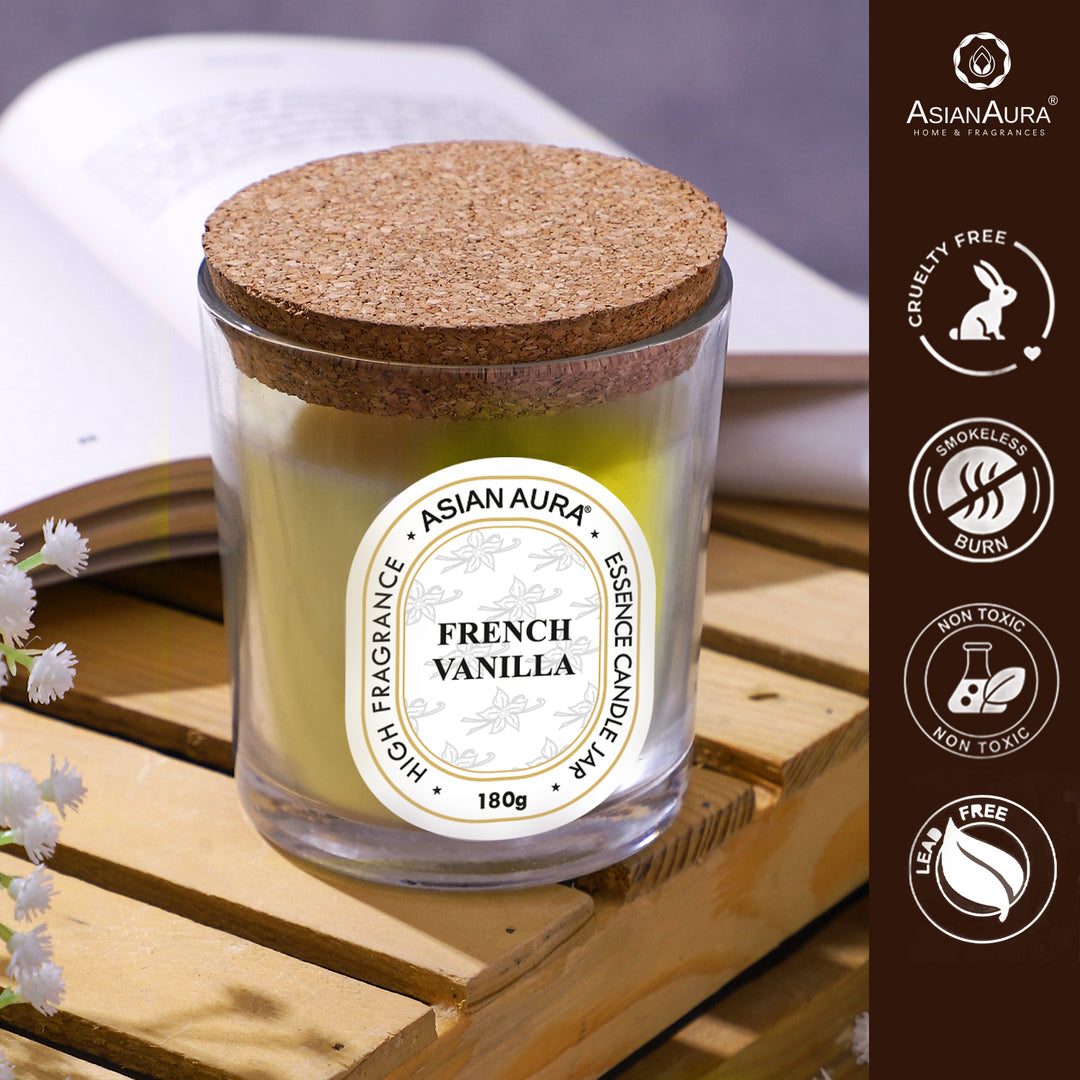 Jar Candle with Wooden Lid - French Vanilla