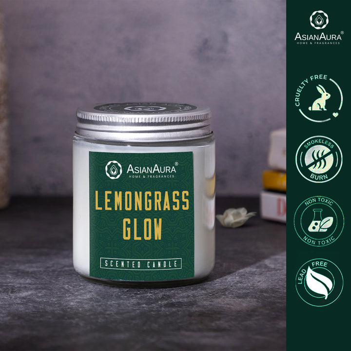 White Screw Jar Candle - Lemongrass Glow
