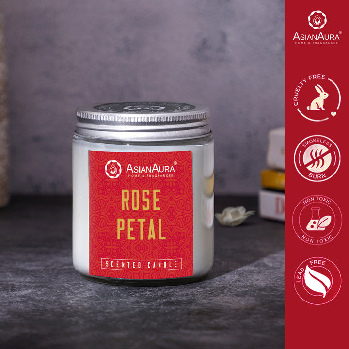 White Screw Jar Candle - Rose Petal