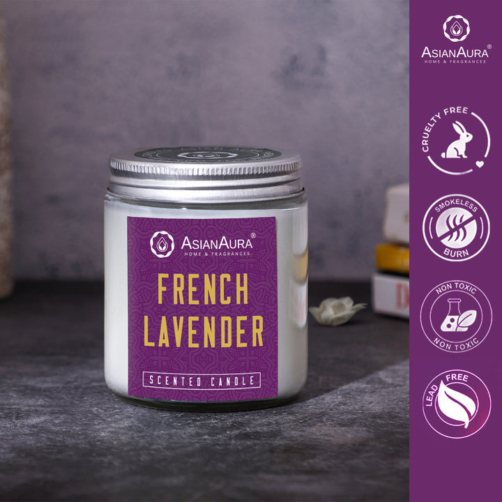 White Screw Jar Candle - French Lavender