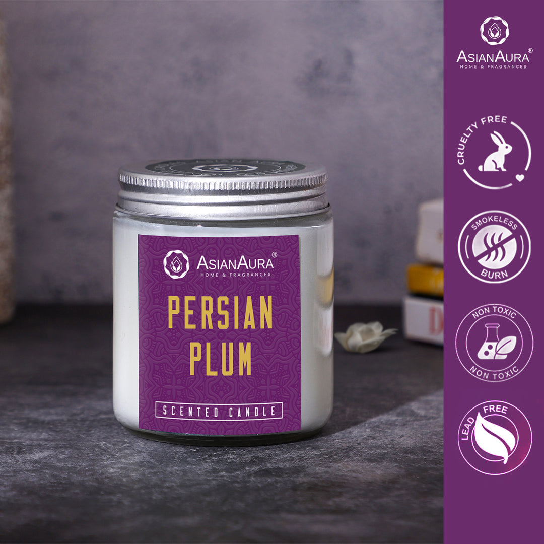 White Screw Jar Candle - Persian Plum
