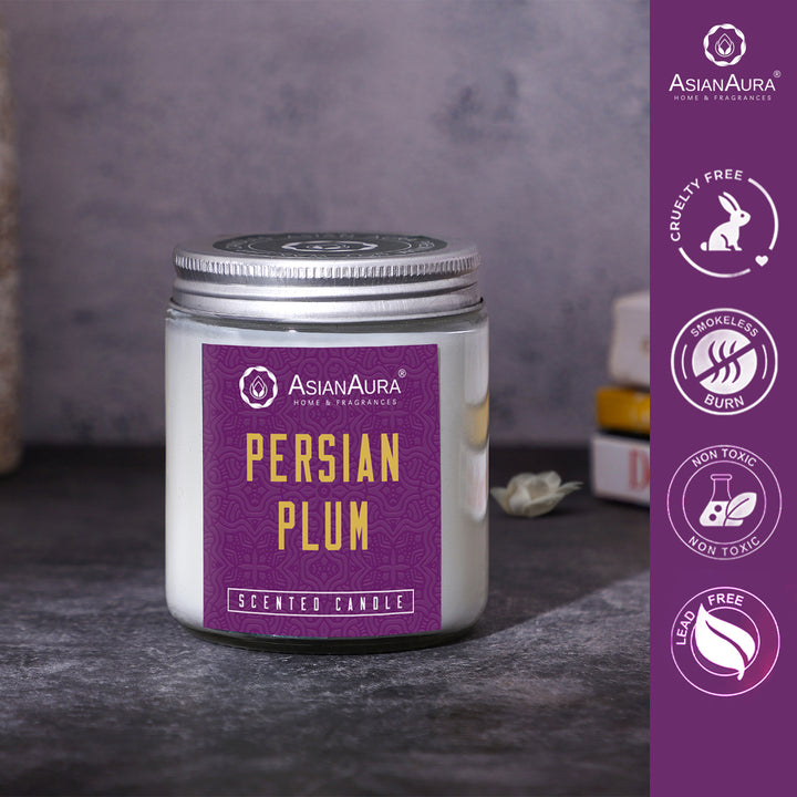 White Screw Jar Candle - Persian Plum