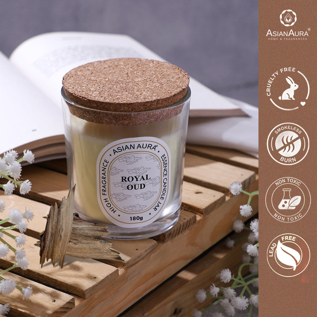 Jar Candle with Wooden Lid - Royal Oud