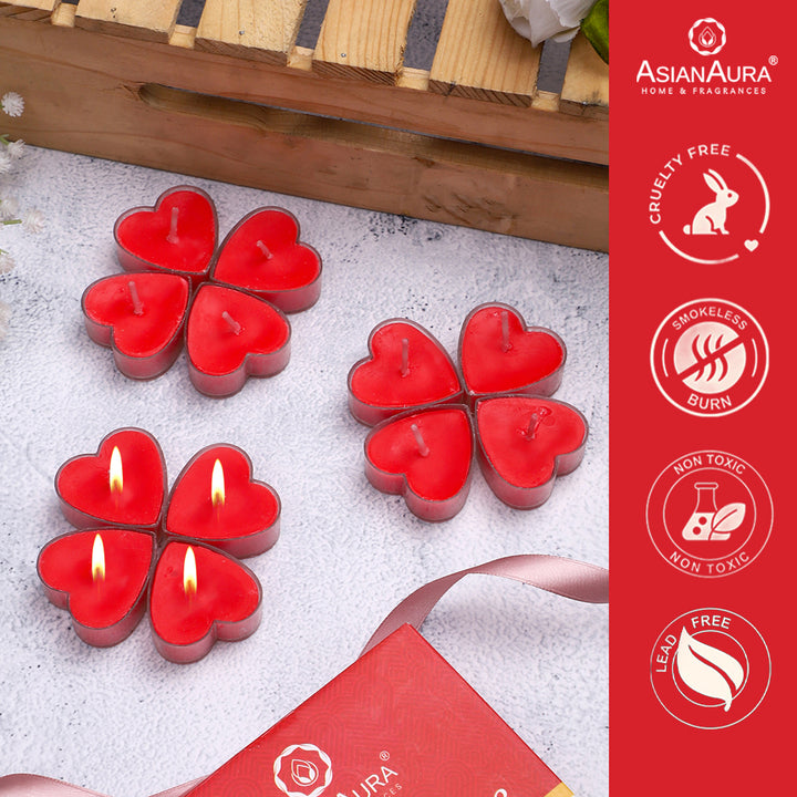 Velvet Rose Heart Shaped Candle
