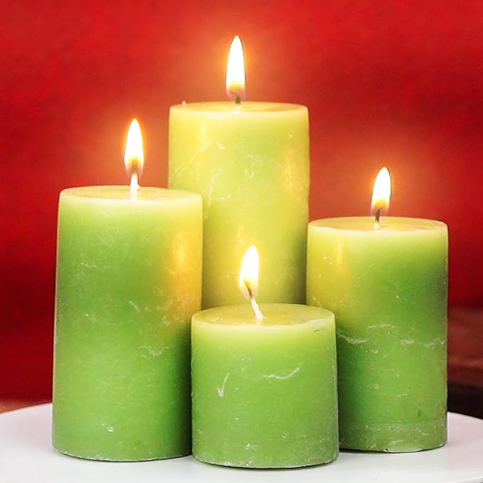 Lemongrass Scented Pillar Candle Set