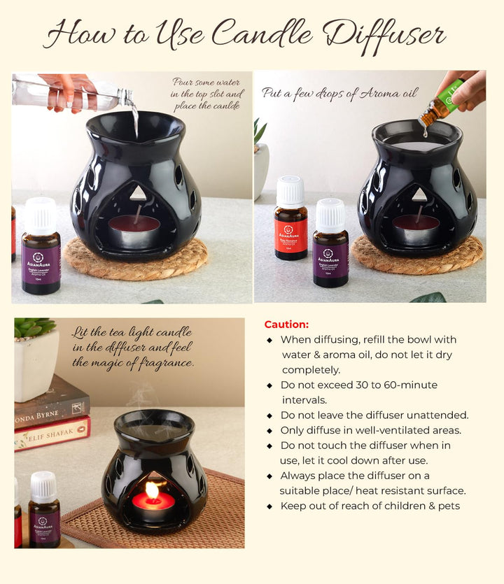 Black Candle Aroma Diffuser with Tea-Light Candle