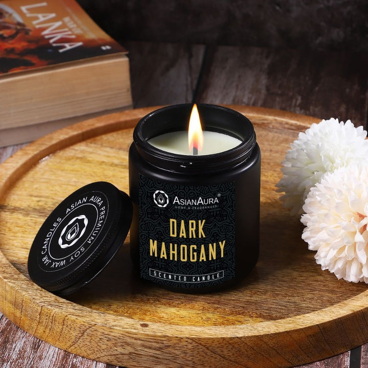 Black Screw Jar Candle - Dark Mahogany