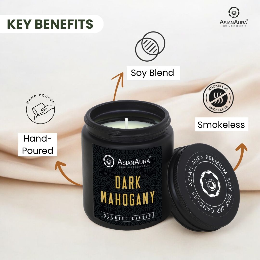 Black Screw Jar Candle - Dark Mahogany
