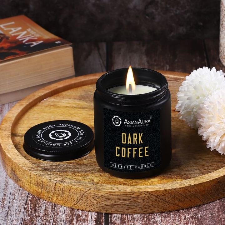 Black Screw Jar Candle - Dark Coffee