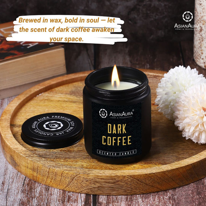 Black Screw Jar Candle - Dark Coffee