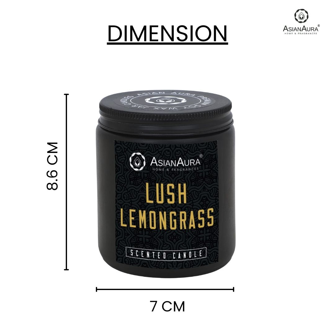 Black Screw Jar Candle - Lush Lemongrass